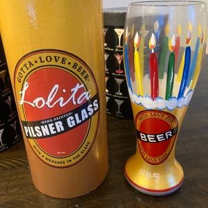 Lolita birthday beer Pilsner glass